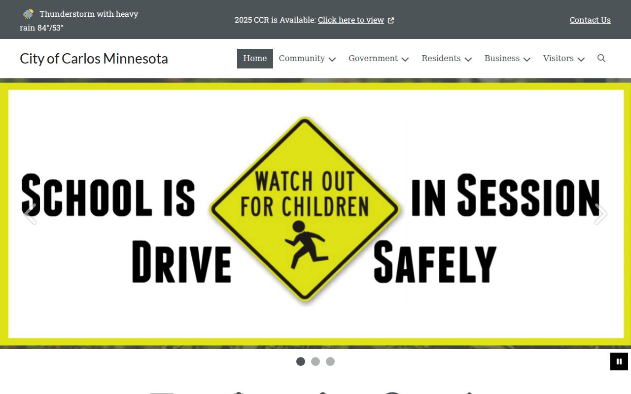 City of Carlos municipal homepage relevant to Carlos warrant records