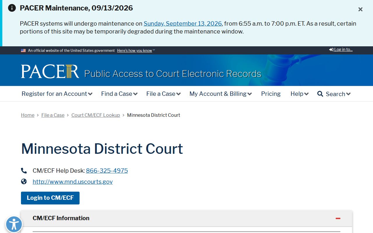 Federal PACER court lookup page relevant to Douglas County warrant records